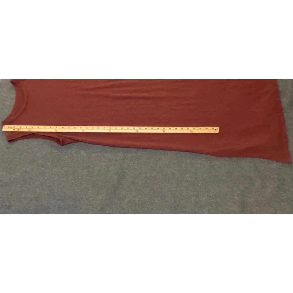 Universal Thread Midi Dress Women Medium Rust Red Cotton Sleeveless Slub Knit - Picture 7 of 8